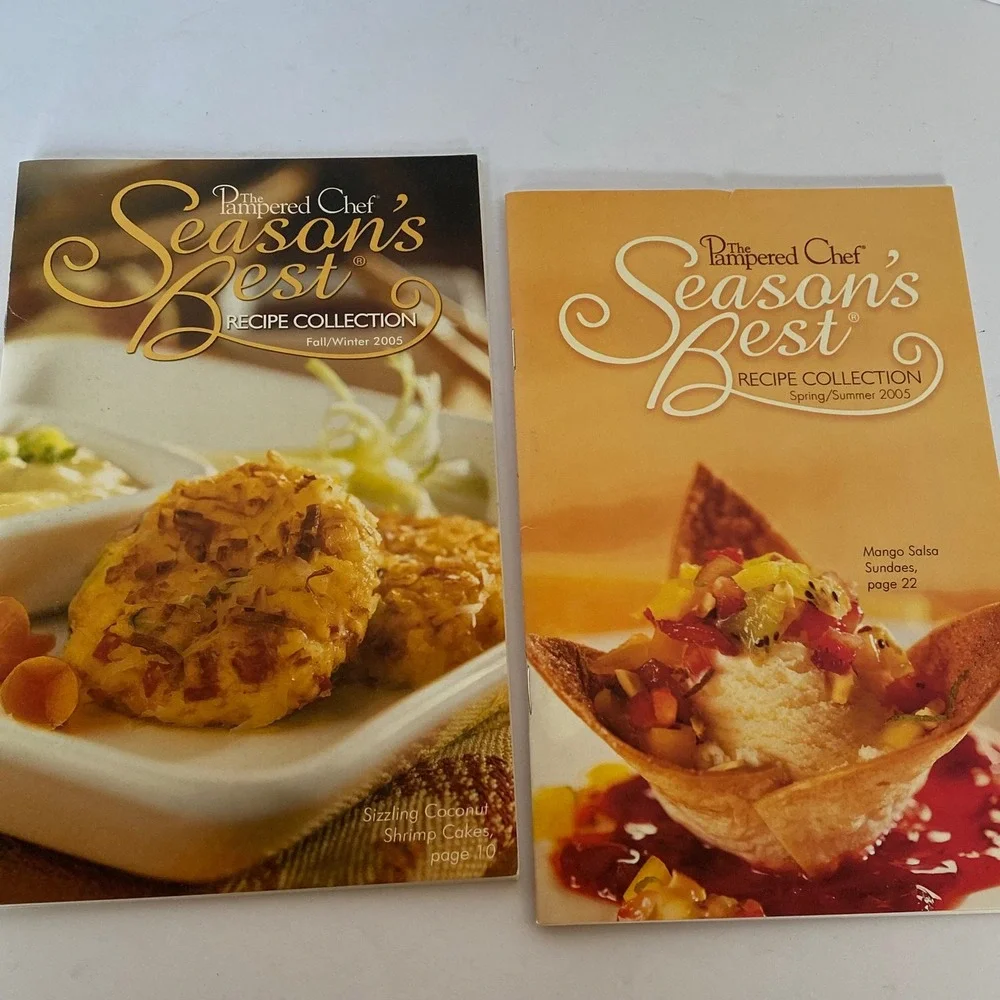 Pampered Chef Season's Best Recipe Collection Lot 19 Booklets Sleeve Box
